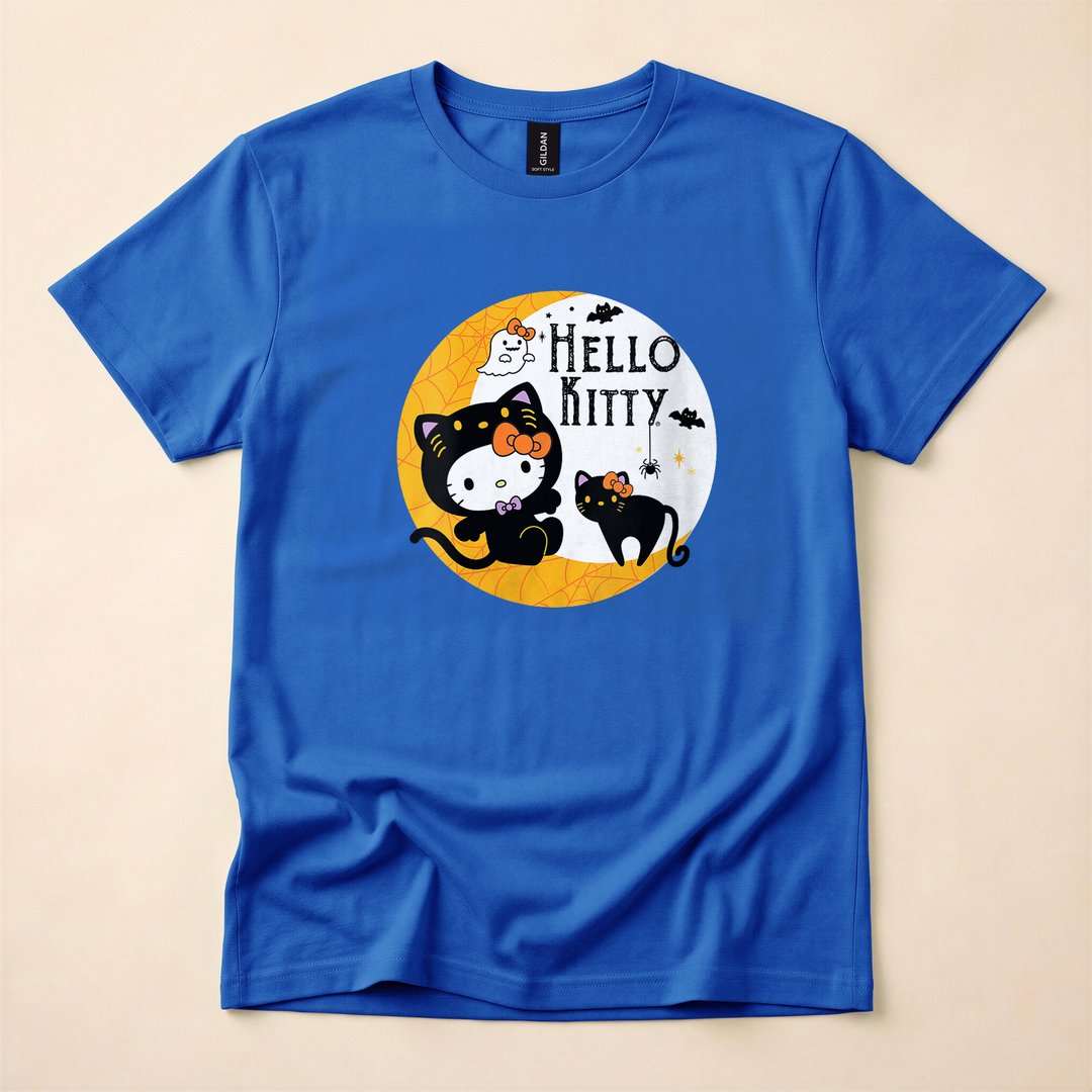 Hello Kitty Halloween Moon Ghost and Black Cat T-Shirt - photo 3
