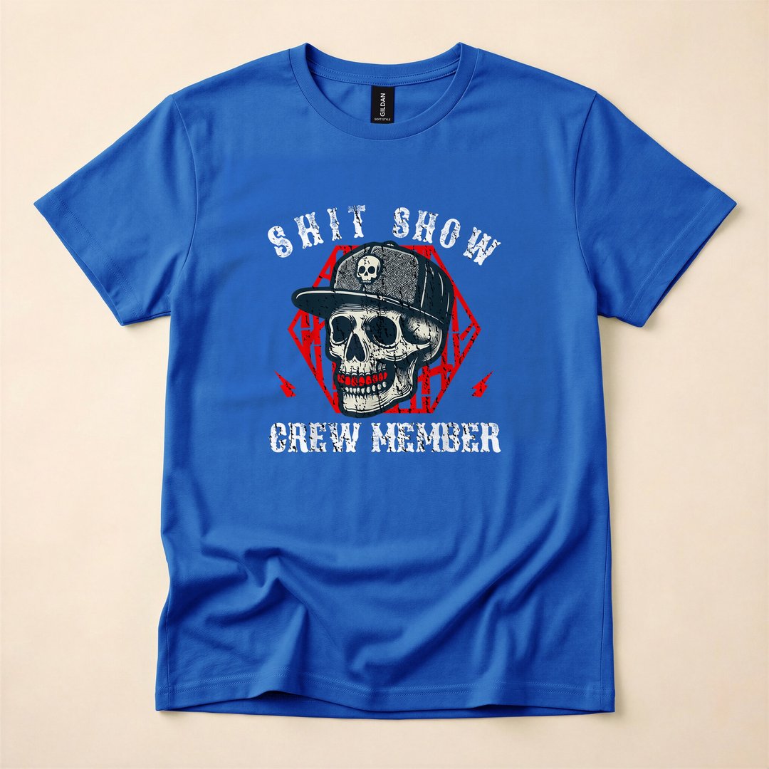 Shit Show Crew Skull Boss Manager Skeleton Halloween T-Shirt - photo 3
