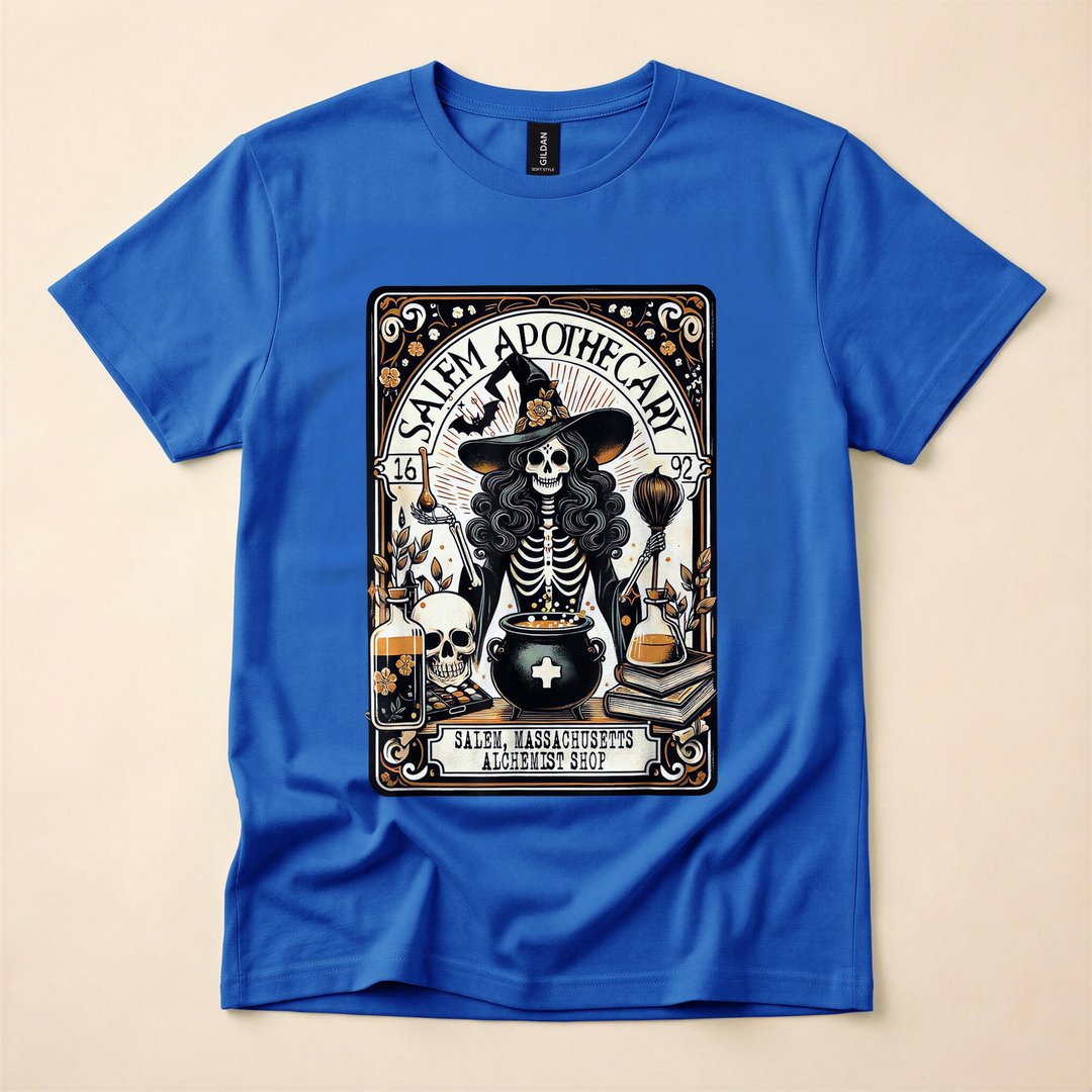 Vintage Salem Apothecary Witch Halloween T-Shirt - photo 3
