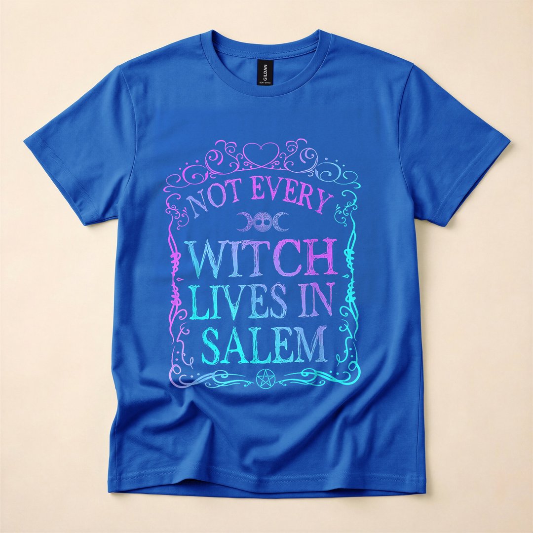 Not Every Witch Lives in Salem T-Shirt, Spooky Season Witchy Halloween Graphic Tee - photo 3