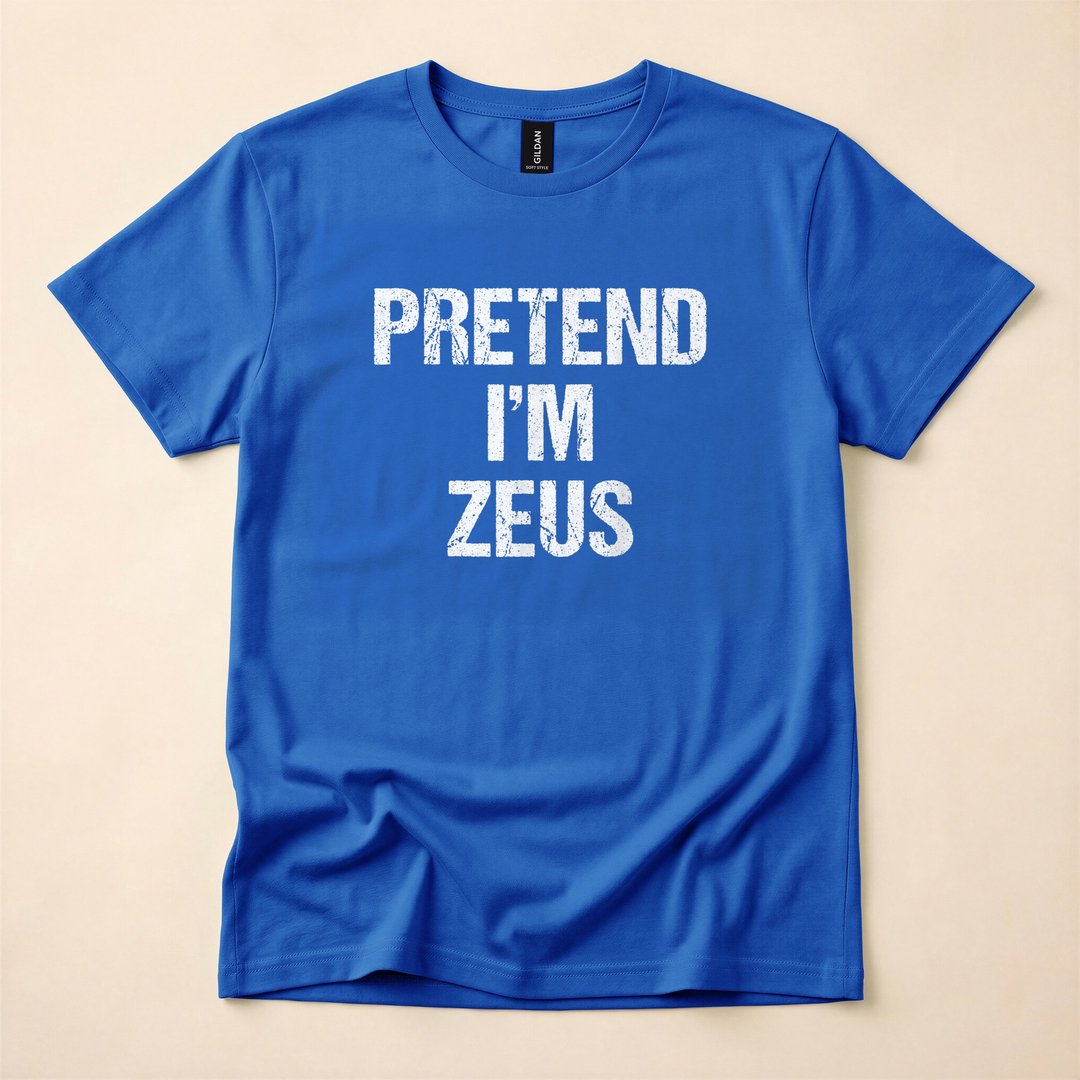 Pretend I'm Zeus Greek God Halloween Costume T-Shirt - photo 3