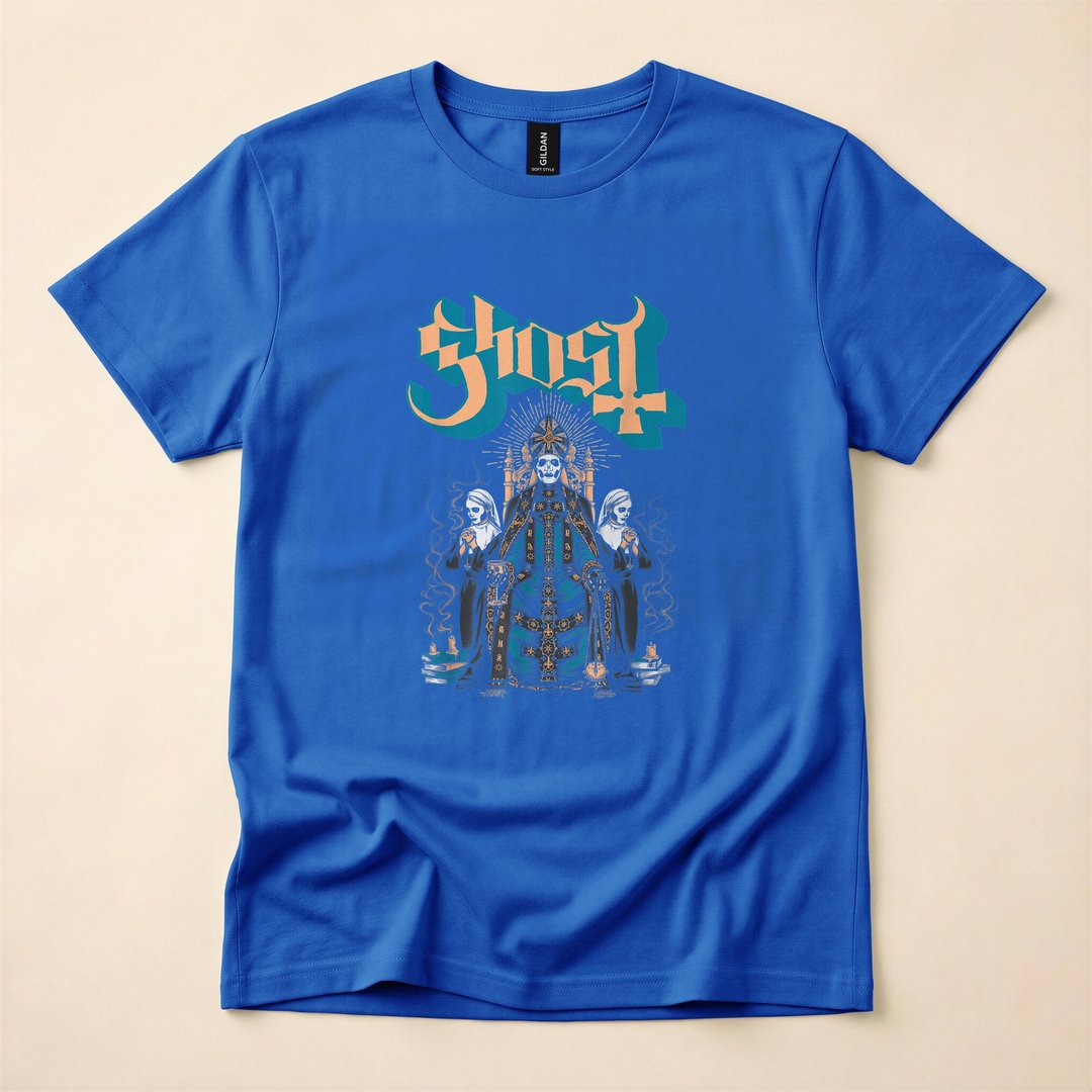 Ghost Throne Front And Back Horror Rock T-Shirt - photo 3