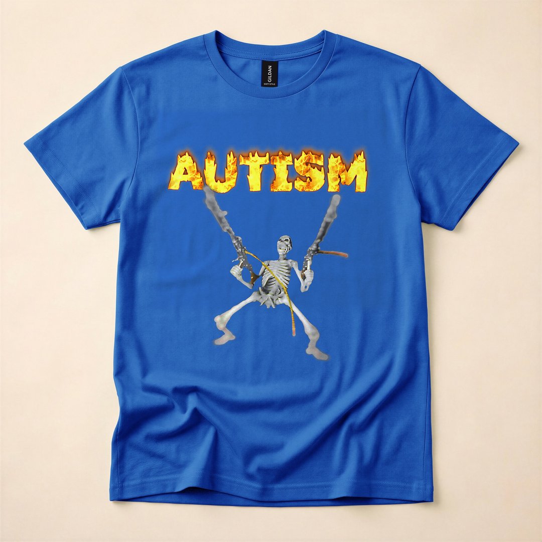 Autism Skeleton Funny Meme Halloween T-Shirt - photo 3