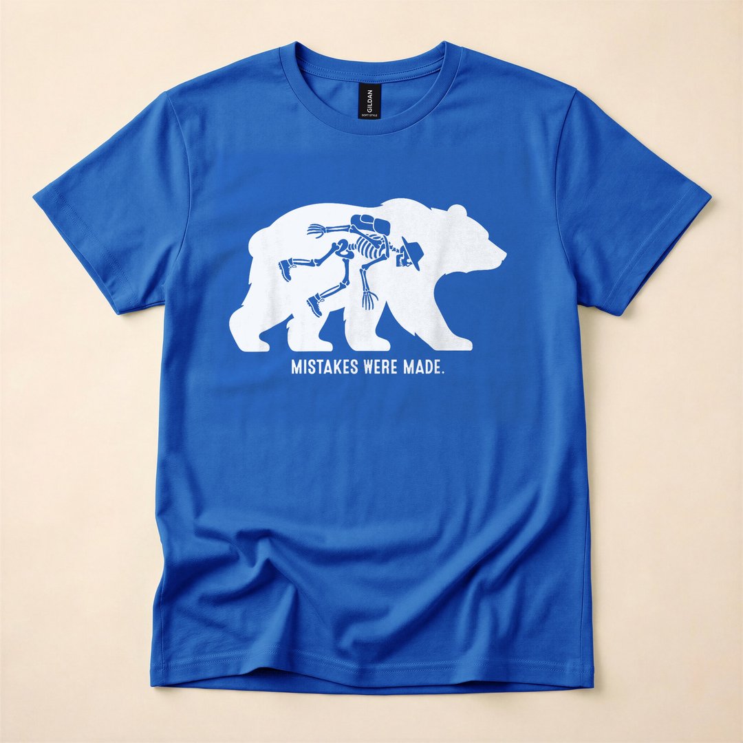 Mistakes Were Made Funny Skeleton Hiking T-Shirt - photo 3