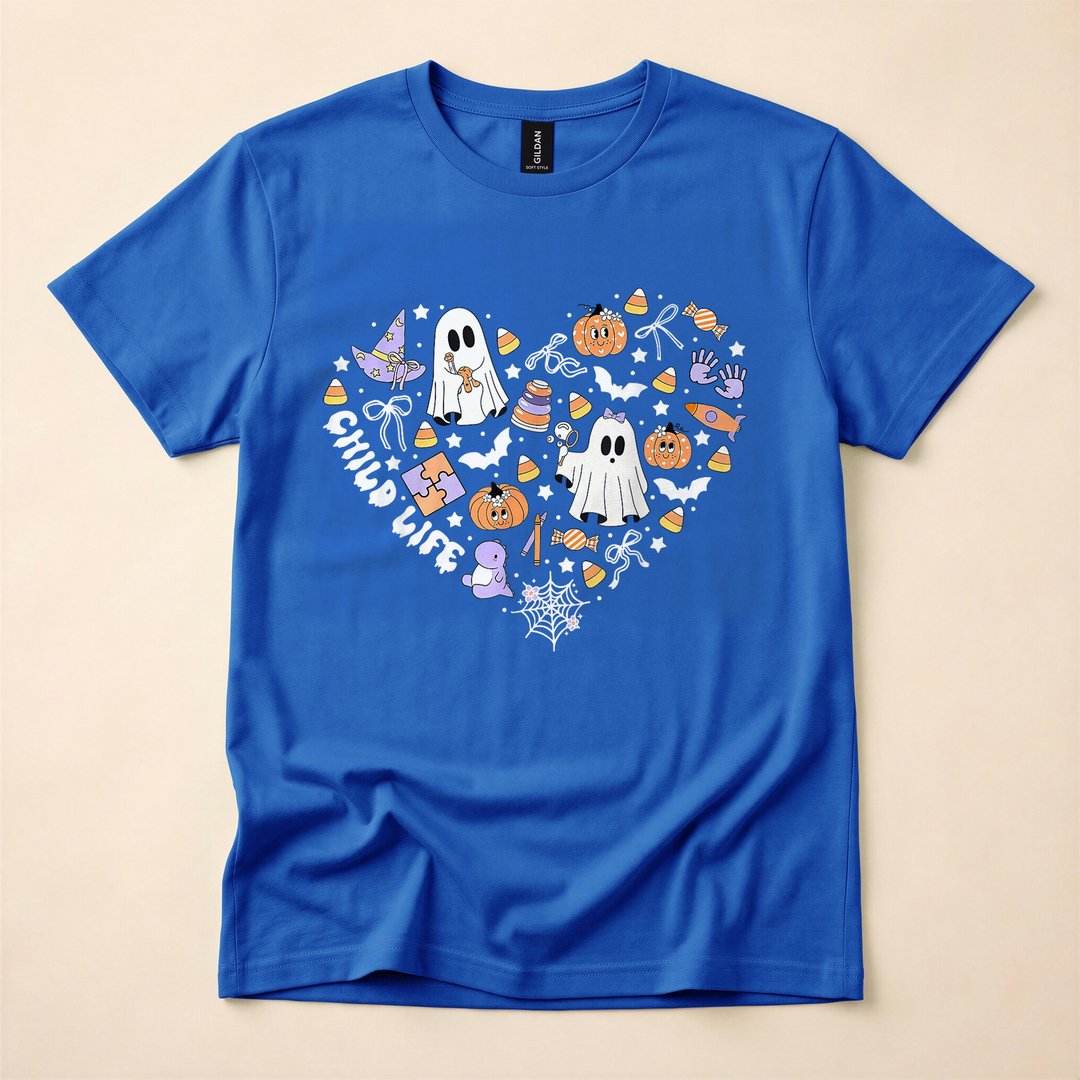 Child Life Specialist Halloween Ghost Fall T-Shirt - photo 3