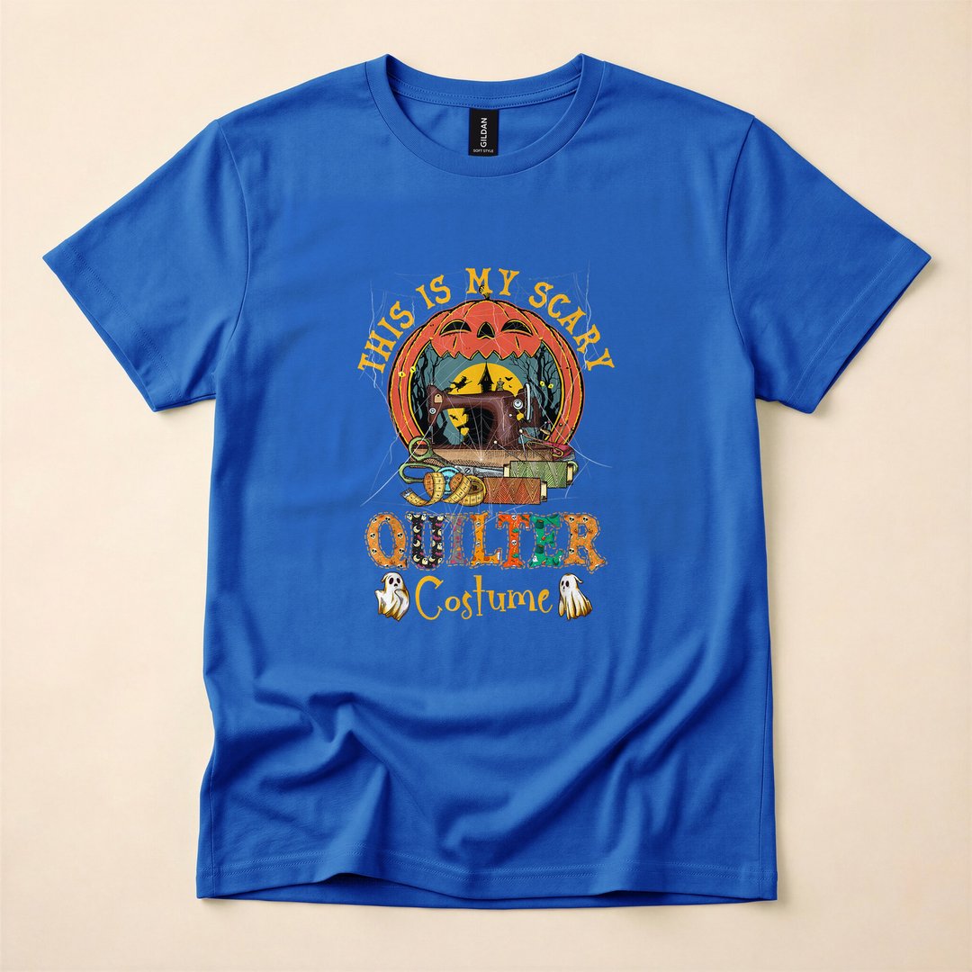 This Is My Scary Quilter Costume Pumpkin Halloween T-Shirt - photo 3