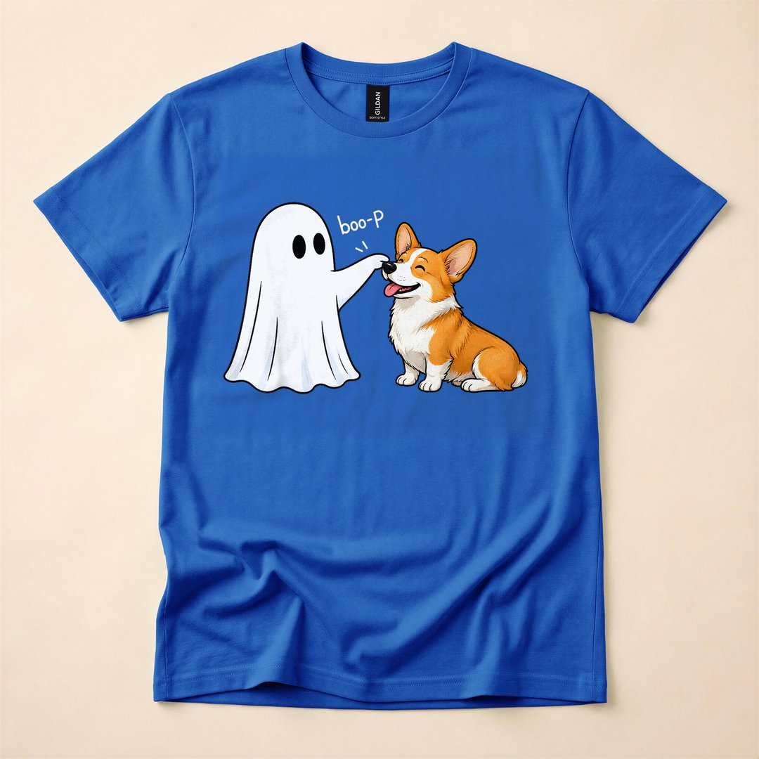 Corgi Boo-p Ghost Funny Dog Lover Halloween T-Shirt - photo 3