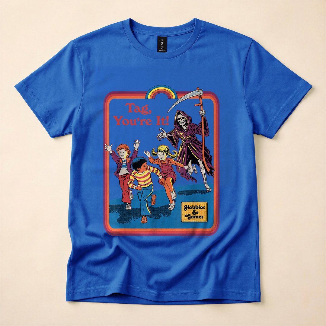 You're It Grim Reaper Funny Vintage Halloween T-Shirt - photo 3