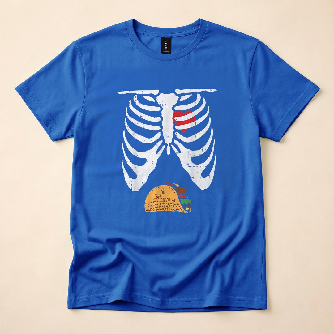 Soon To Be Dad Skeleton Xray Funny Halloween T-Shirt - photo 3