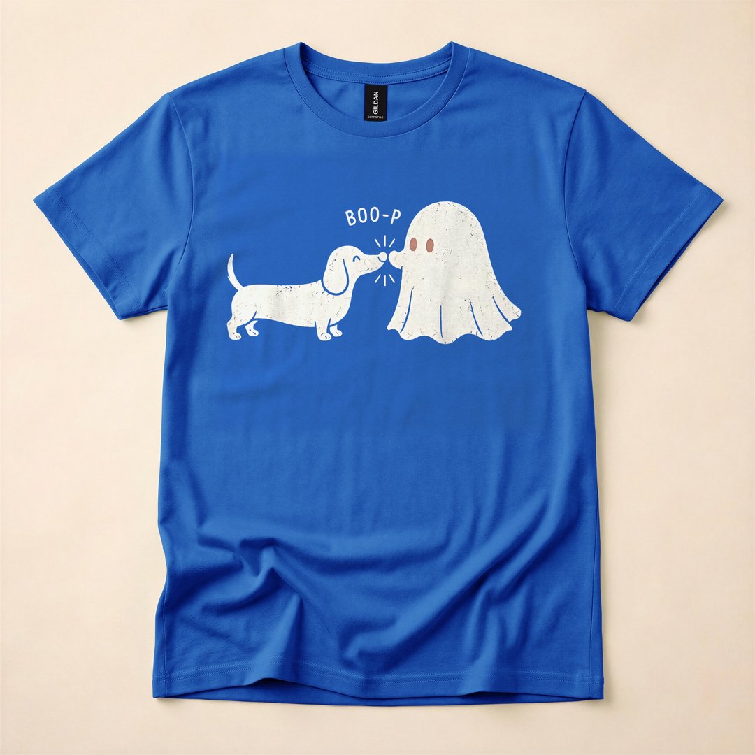 Boo Ghost Dachshund Funny Halloween Dog Lover T-Shirt - photo 3