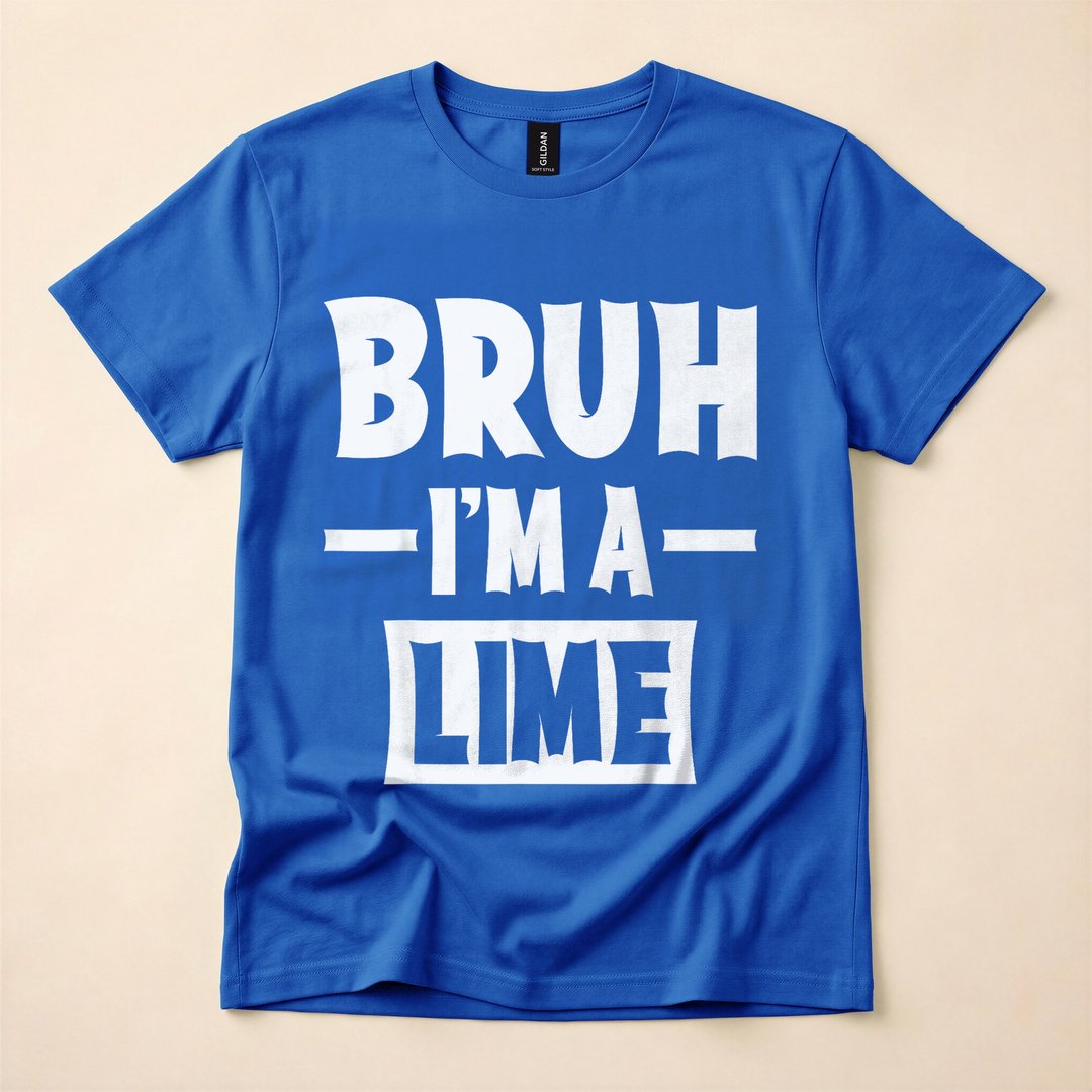 Bruh I'm a Lime Funny Lazy Halloween Costume T-Shirt - photo 3