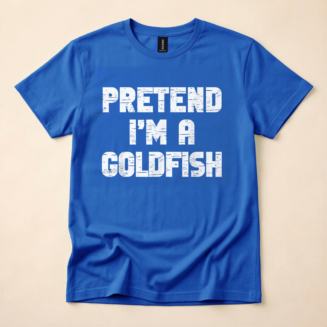 Pretend I'm a Goldfish Lazy Halloween Costume T-Shirt - photo 4