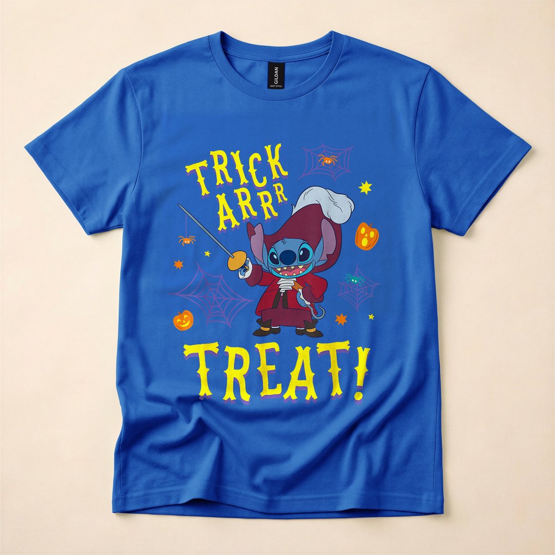 Stitch Captain Hook Trick ARR Treat Halloween T-Shirt - photo 3