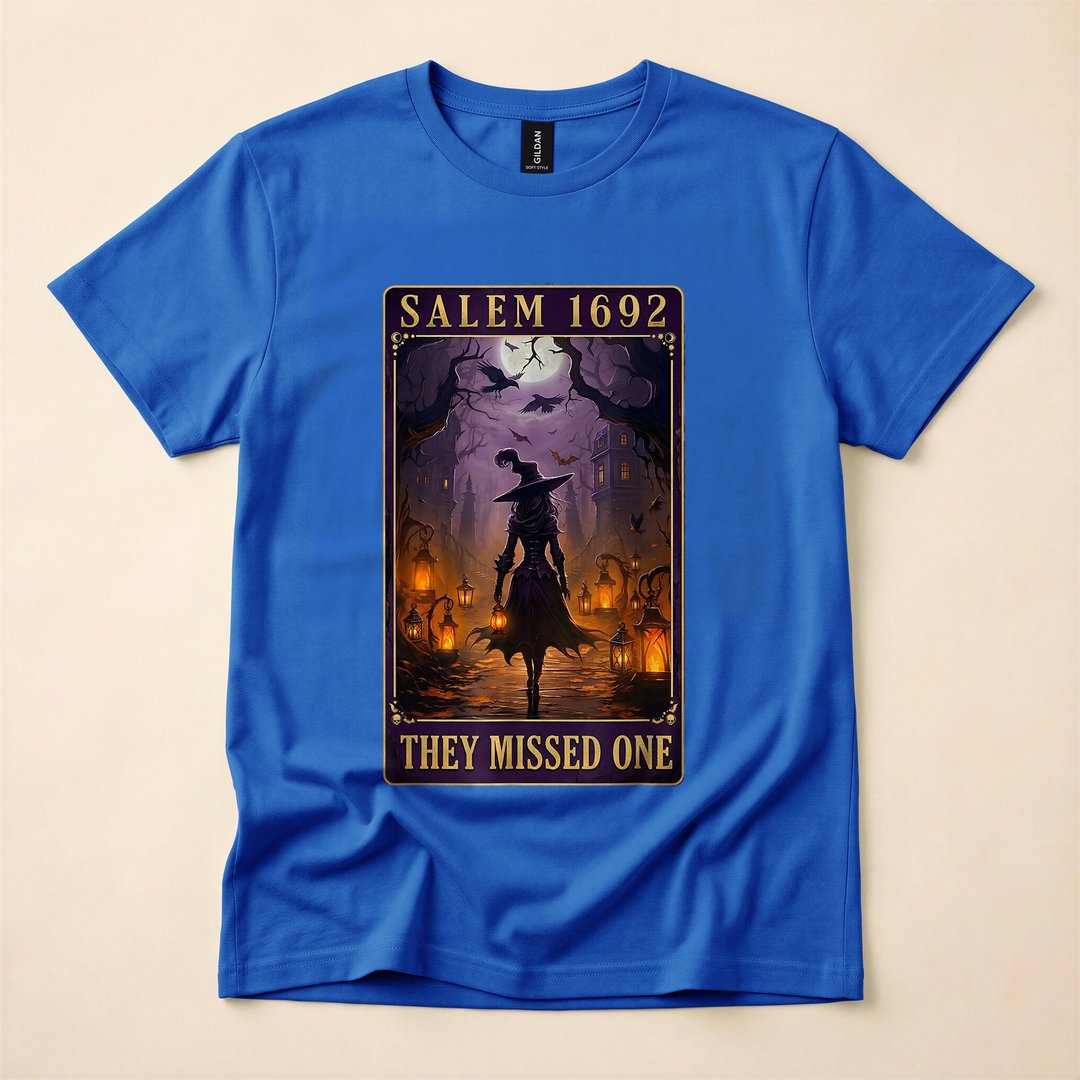 Salem 1692 They Missed One Funny Witch Halloween T-Shirt - photo 3