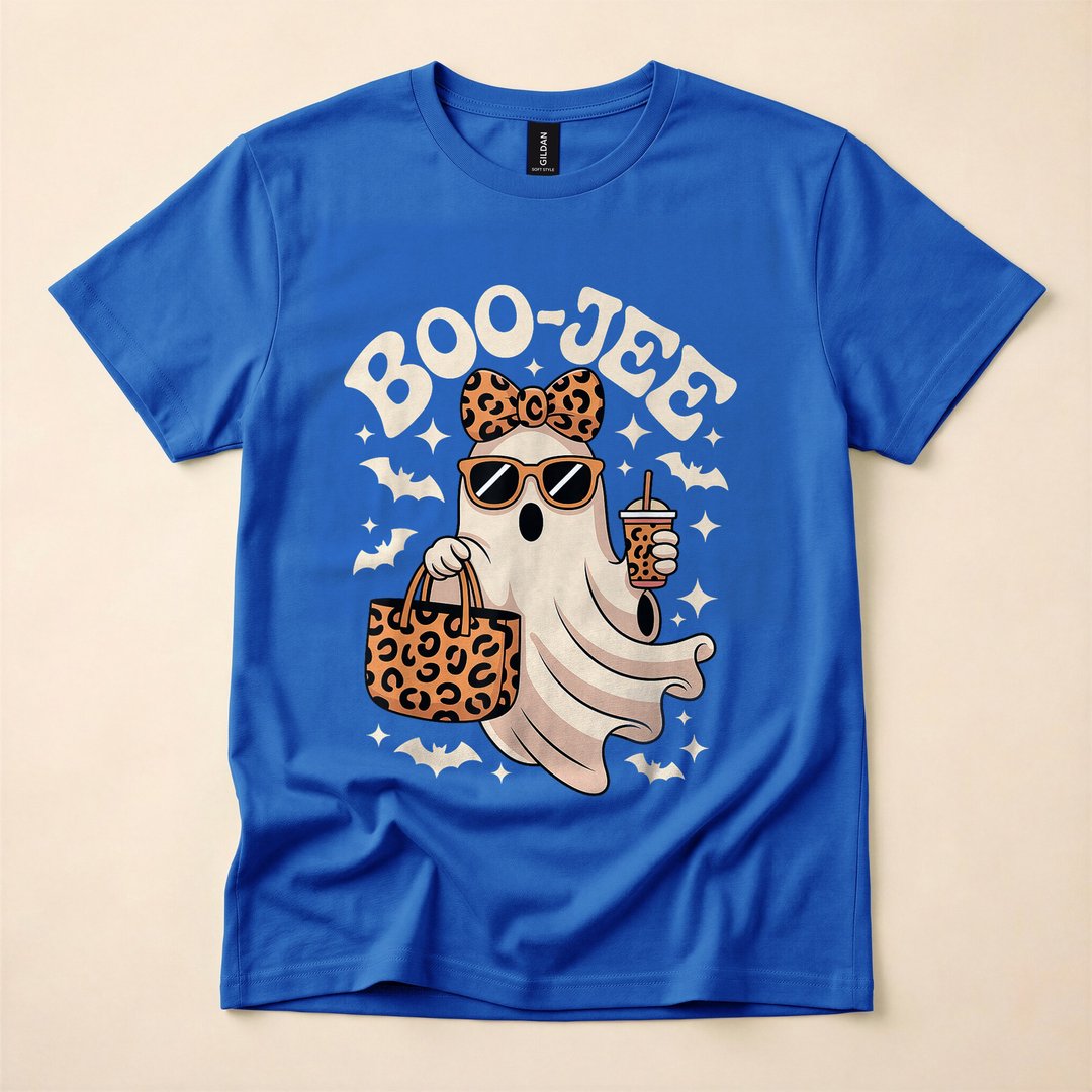 Coquette Leopard Boujee Ghost Halloween T-Shirt - photo 3