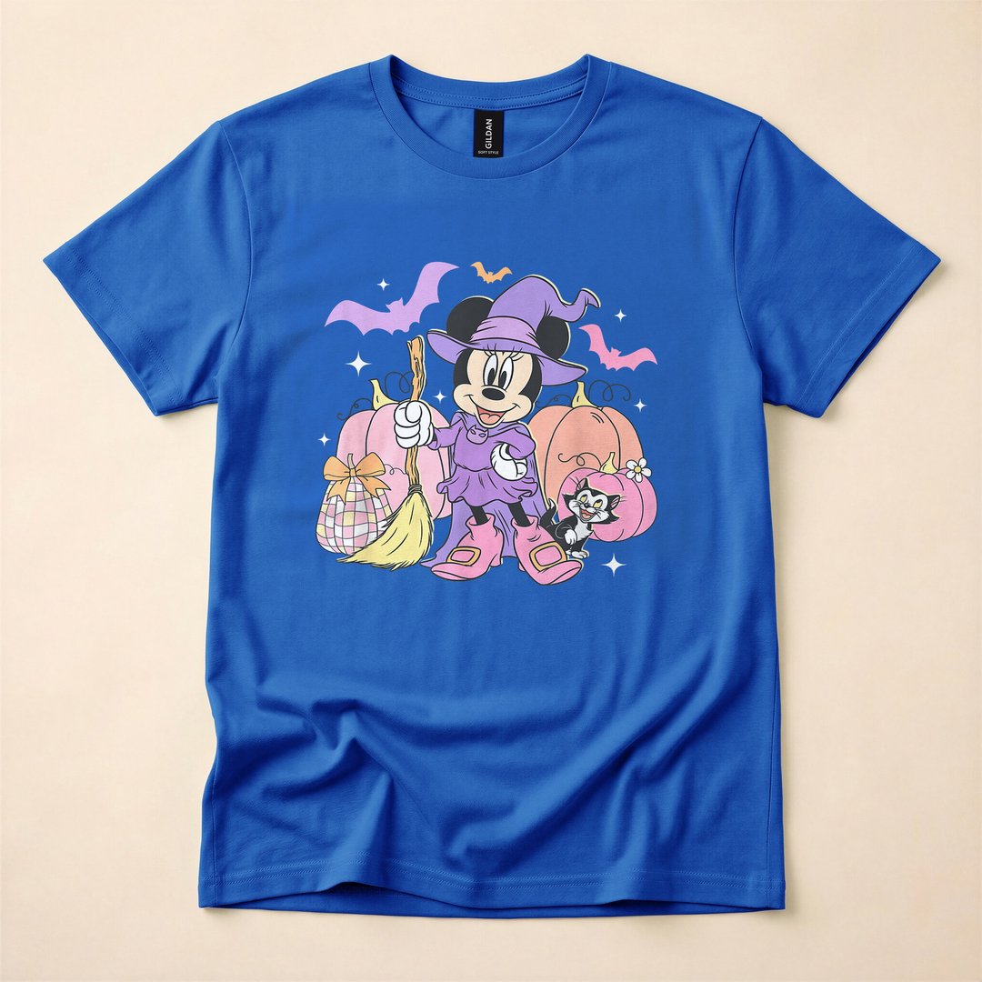 Disney Minnie Mouse Cute Purple Witch Halloween T-Shirt - photo 3