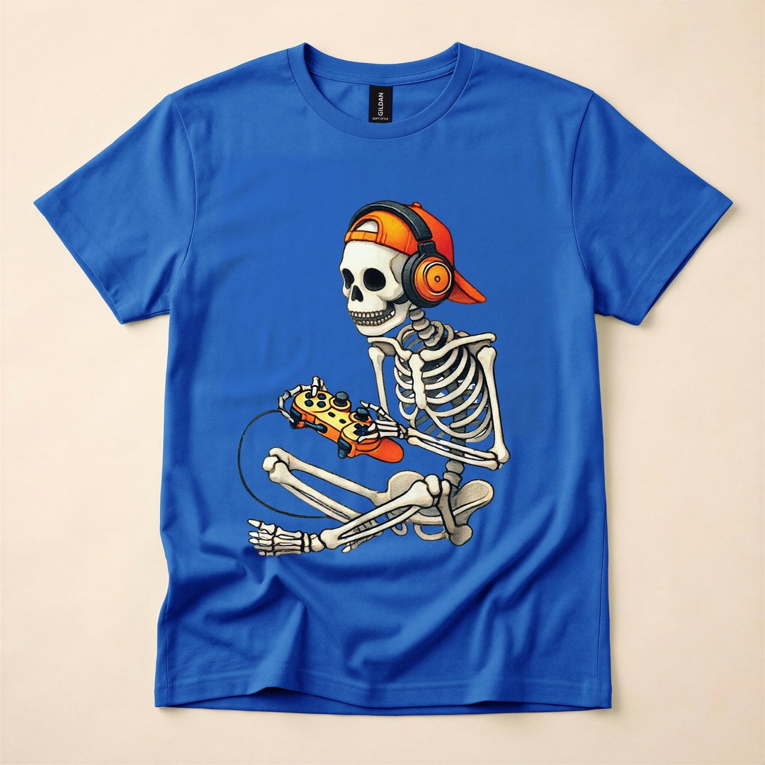 Skeleton Gamer Video Game Controller Halloween T-Shirt - photo 3