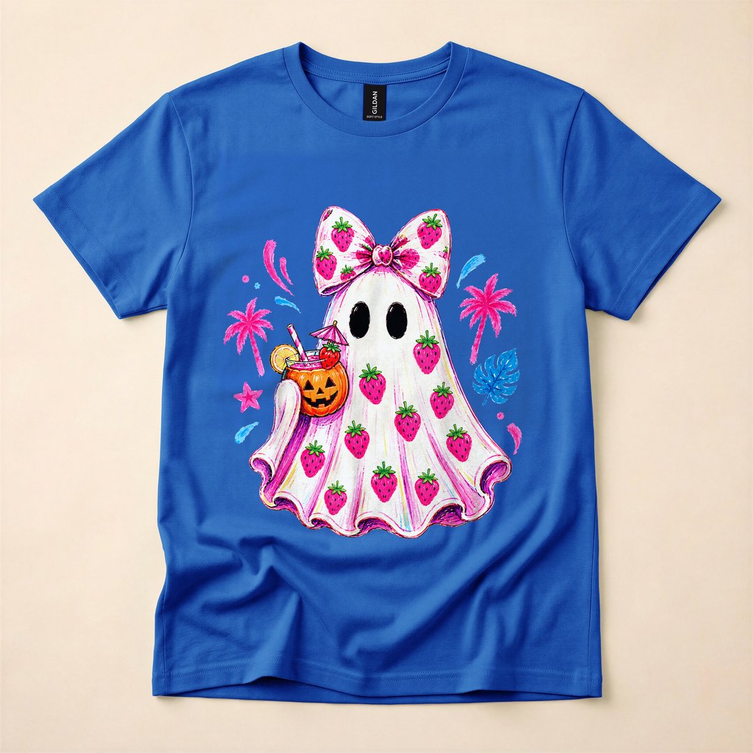 Summerween Funny Ghost Summer Beach Halloween T-Shirt - photo 3