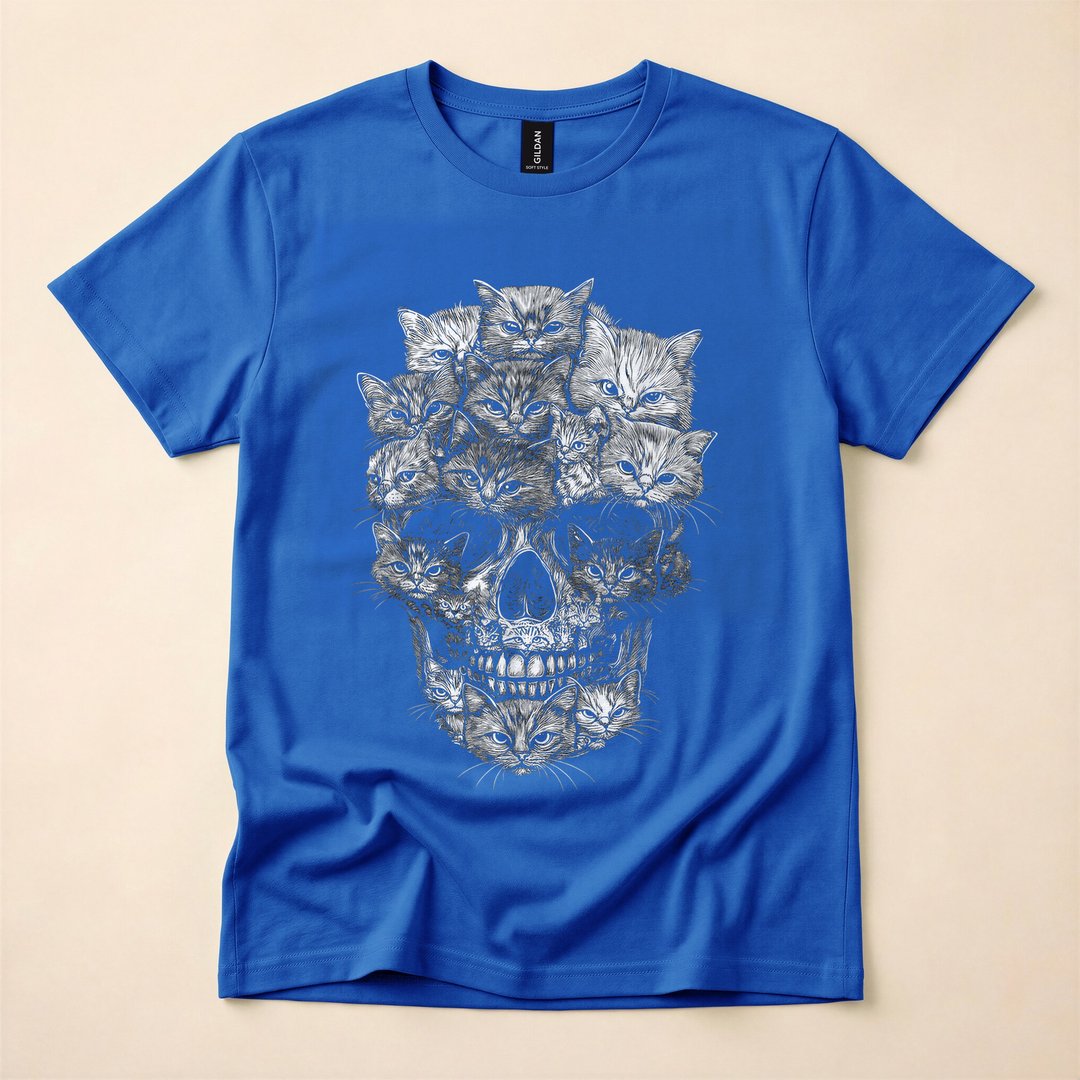 A Skull But It's Cats Kitty Skeleton Halloween T-Shirt - photo 3