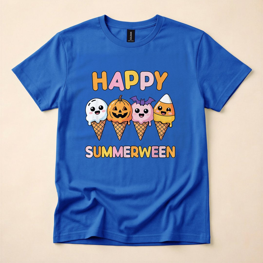 Happy Summerween Summer Halloween Ice Cream T-Shirt - photo 3