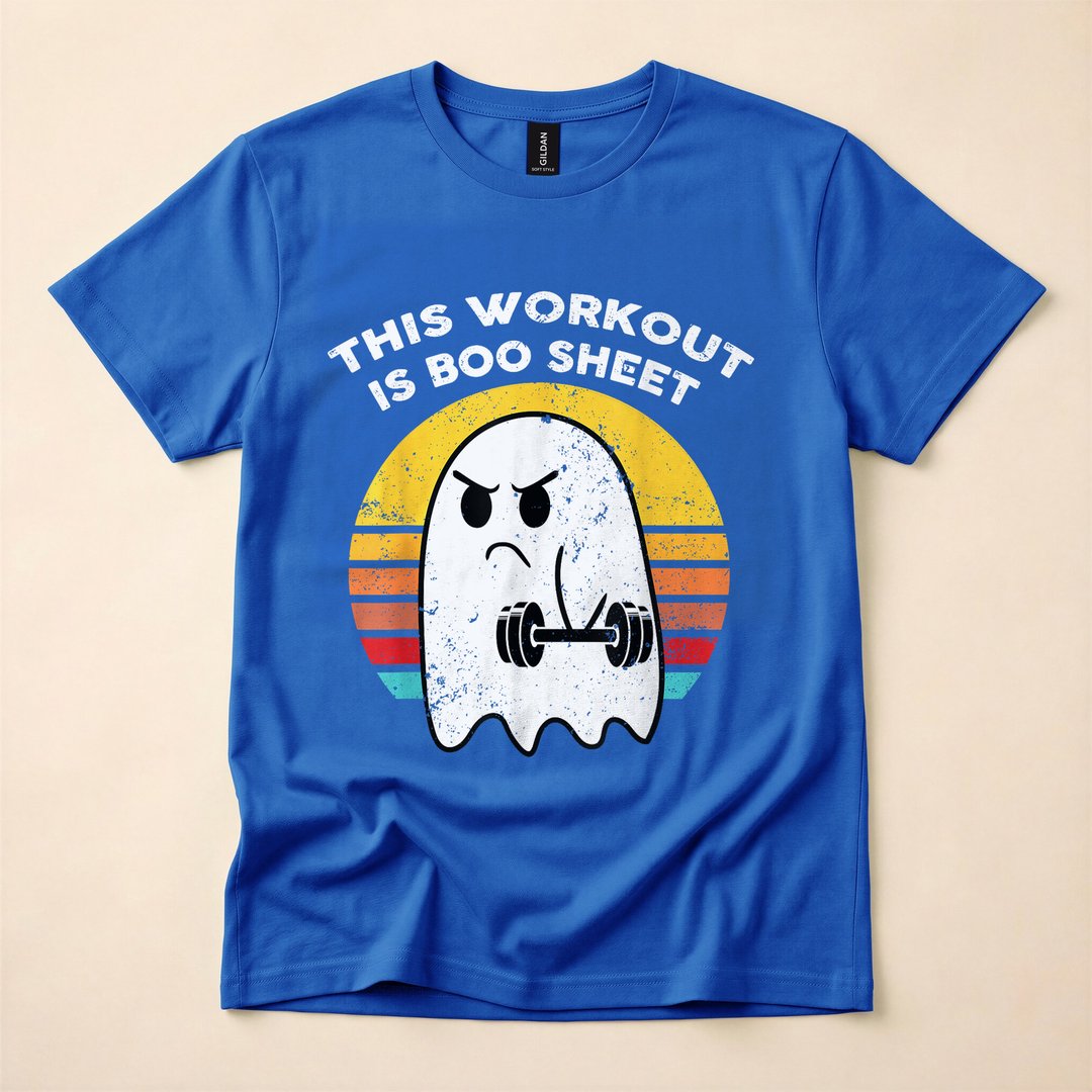 This Workout Is Boo Sheet Funny Ghost Gym T-Shirt - photo 3
