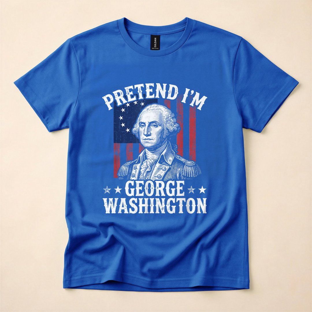 Pretend I'm George Washington Halloween Costume T-Shirt - photo 3