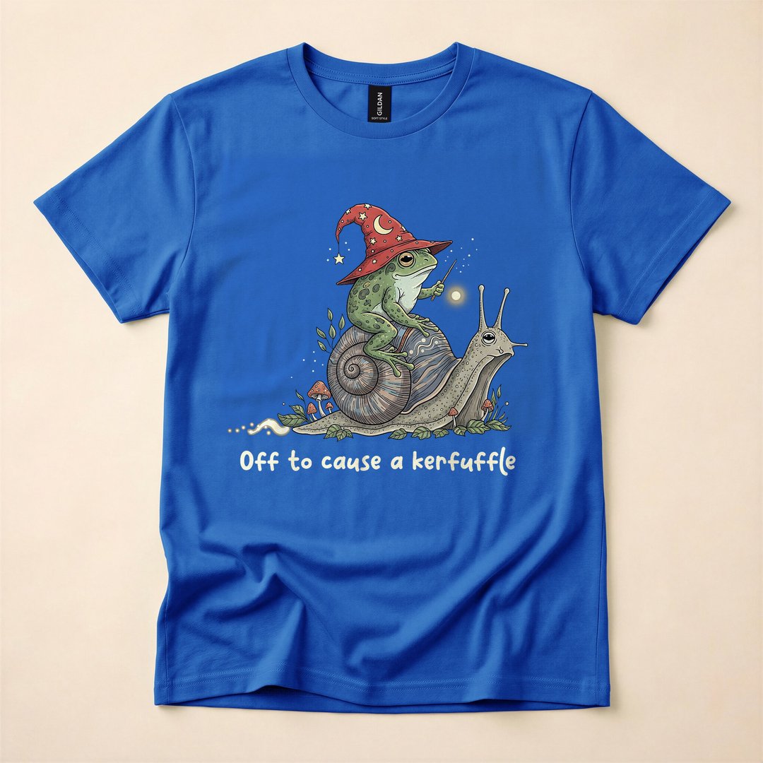 Witchy Frog Wizard Off to Cause a Kerfuffle Meme T-Shirt - photo 4