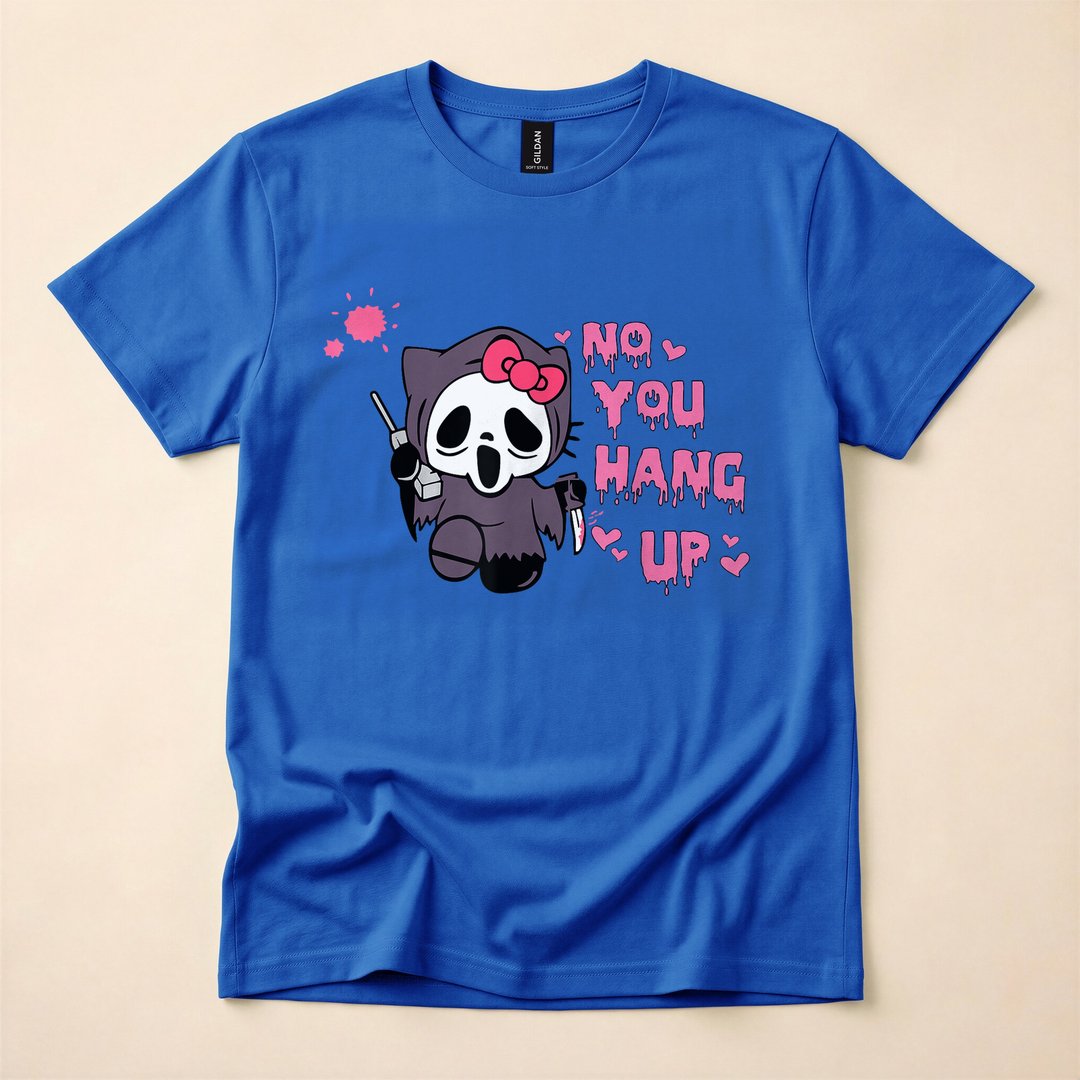 No You Hang Up Funny Skeleton Cats Horror Halloween T-Shirt - photo 3