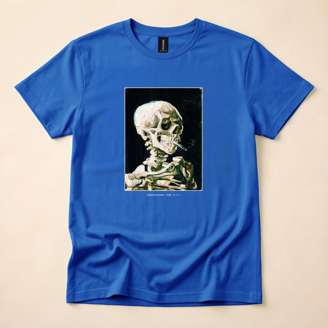Van Gogh Skeleton Aesthetic Streetwear Halloween T-Shirt - photo 3
