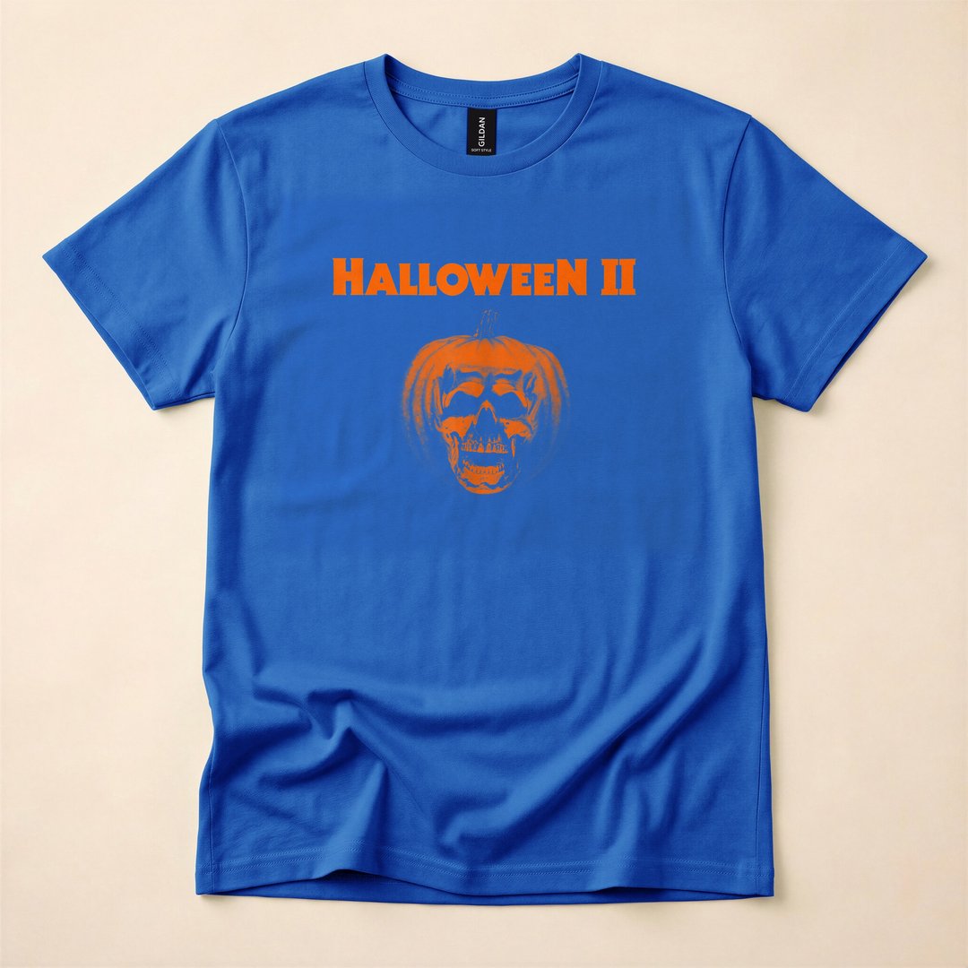 Halloween 2 Pumpkin Face Logo Horror Movie T-Shirt - photo 3