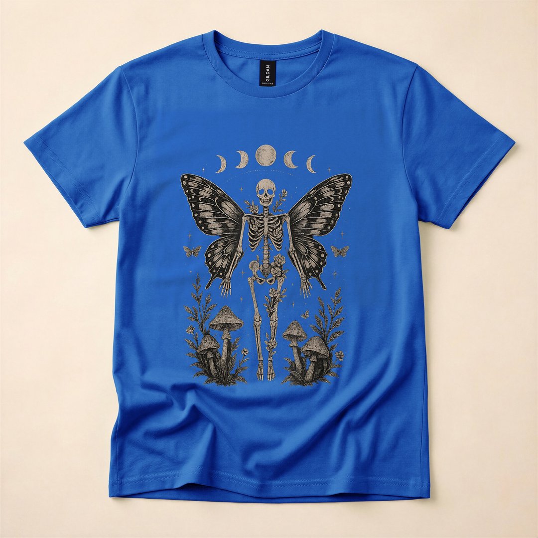 Y2K Grunge Fairycore Skeleton Emo Graphic T-Shirt - photo 4