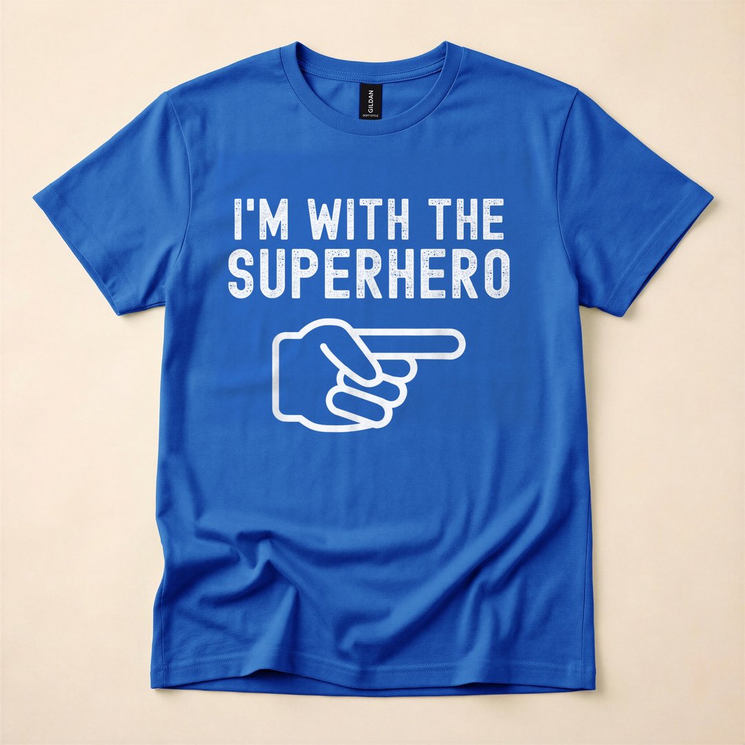 I'm With Superhero Funny Couples Halloween Costume T-Shirt - photo 3
