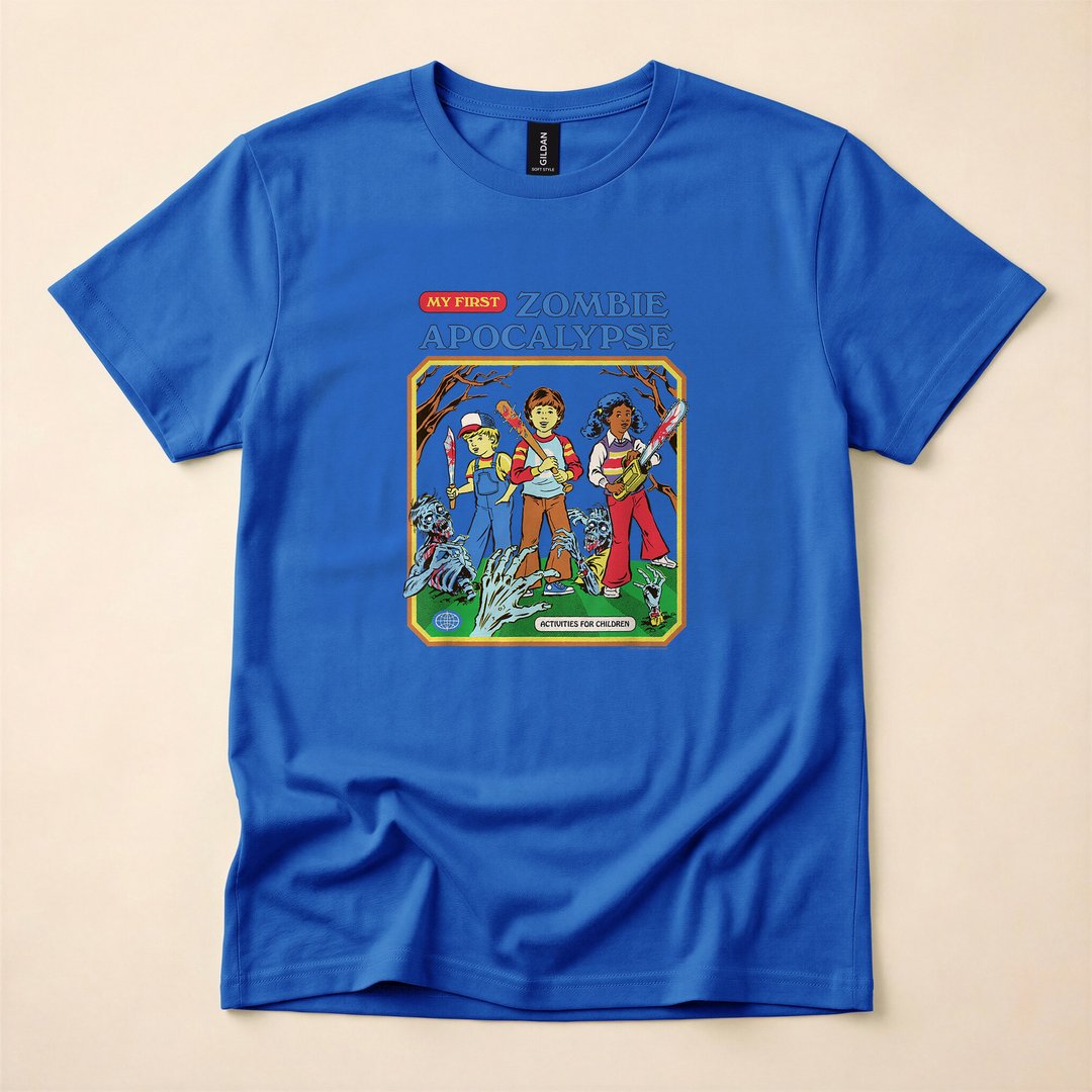 My First Zombie Apocalypse Retro Funny Horror T-Shirt - photo 3
