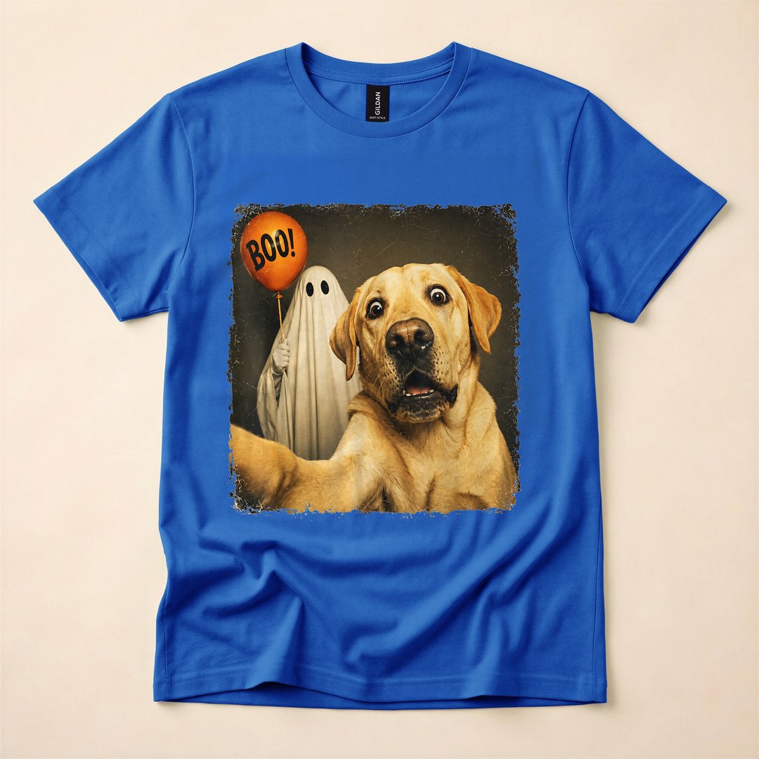 Boo Yellow Labrador Halloween Ghost Dog T-Shirt - photo 3