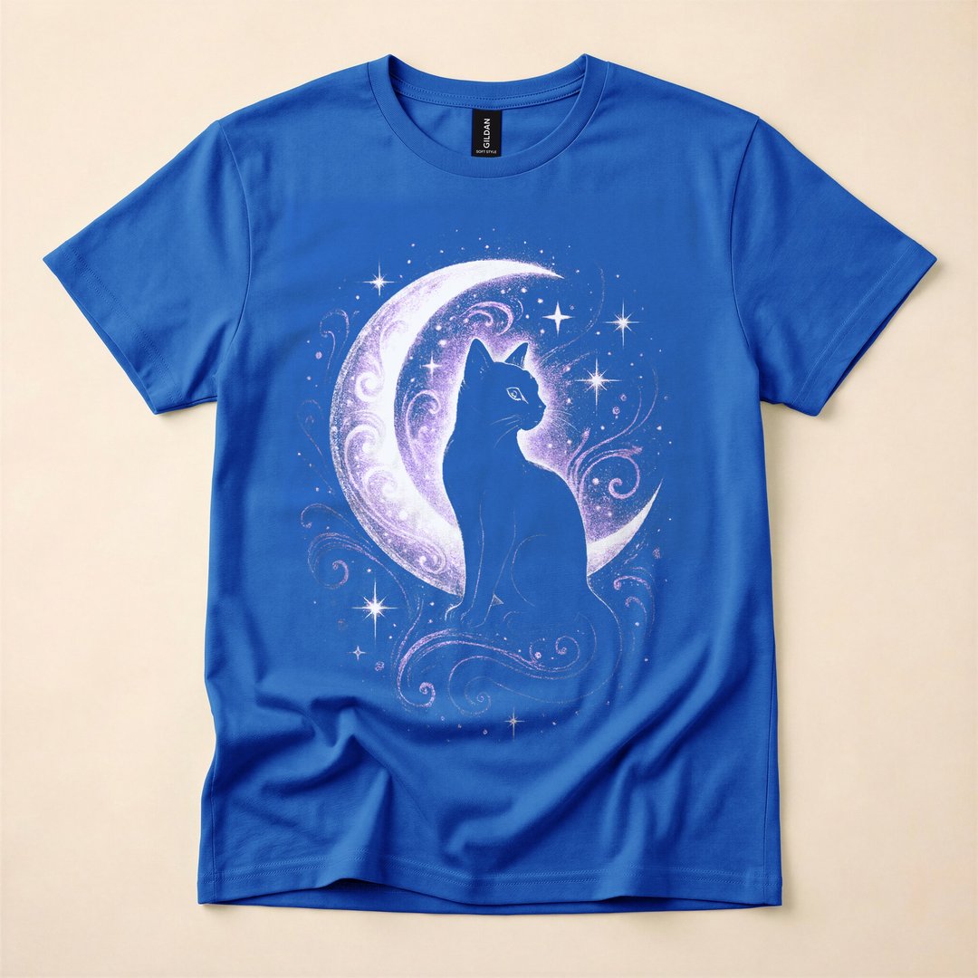Witchy Moon Cat Pastel Goth Witch Aesthetic T-Shirt - photo 3