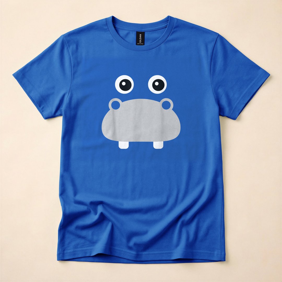 Kawaii Hippo Face Easy Halloween Costume T-Shirt - photo 4