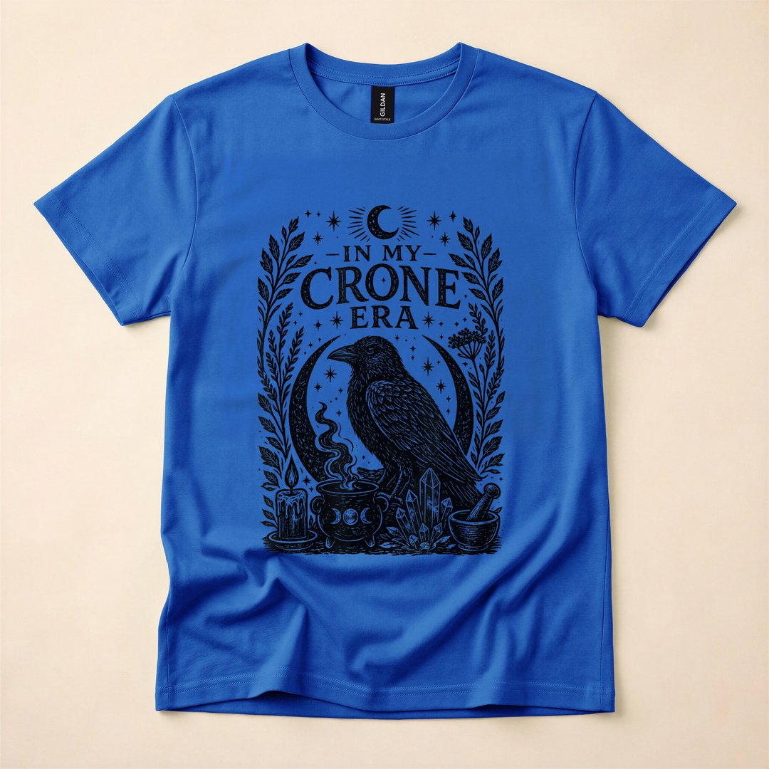 In My Crone Era Witchy Raven Cauldron Goth T-Shirt - photo 4
