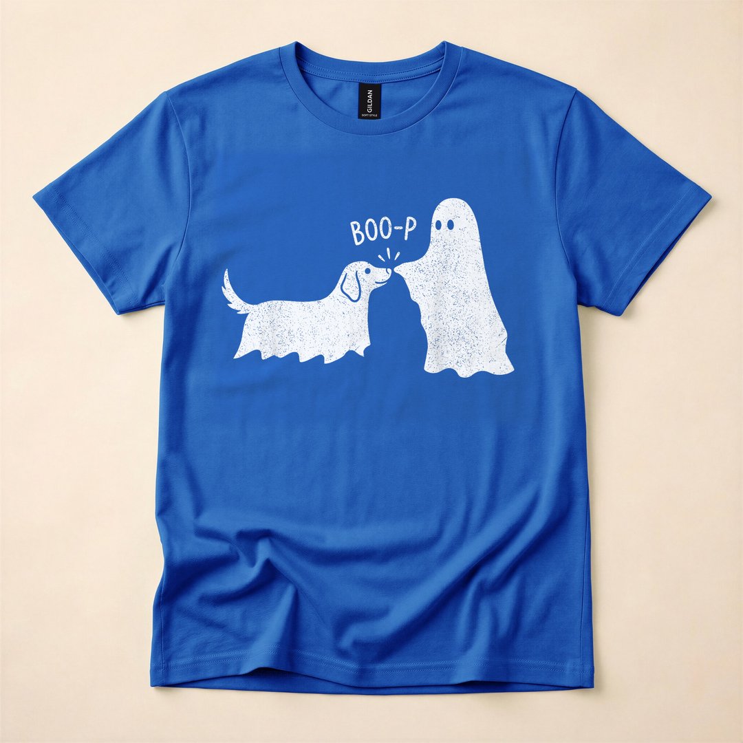 Boo Boo-p Ghost Dog Funny Halloween Dog Mom T-Shirt - photo 3