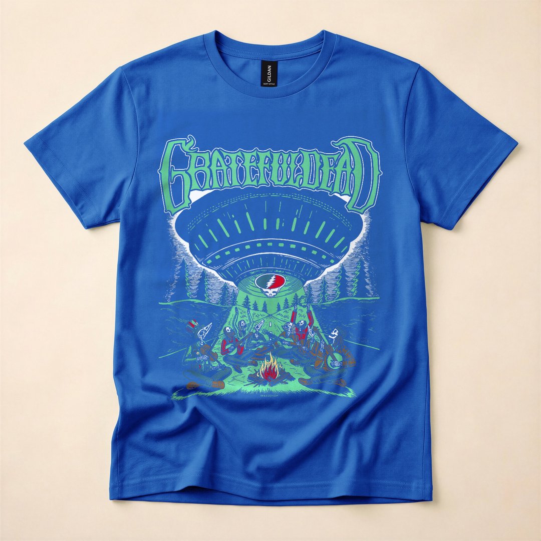 Grateful Dead Skeletons and Aliens Camping T-Shirt - photo 3