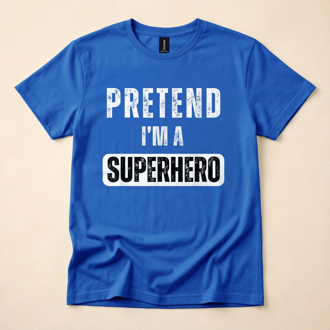 Pretend I'm a Superhero Lazy Halloween Costume T-Shirt - photo 3
