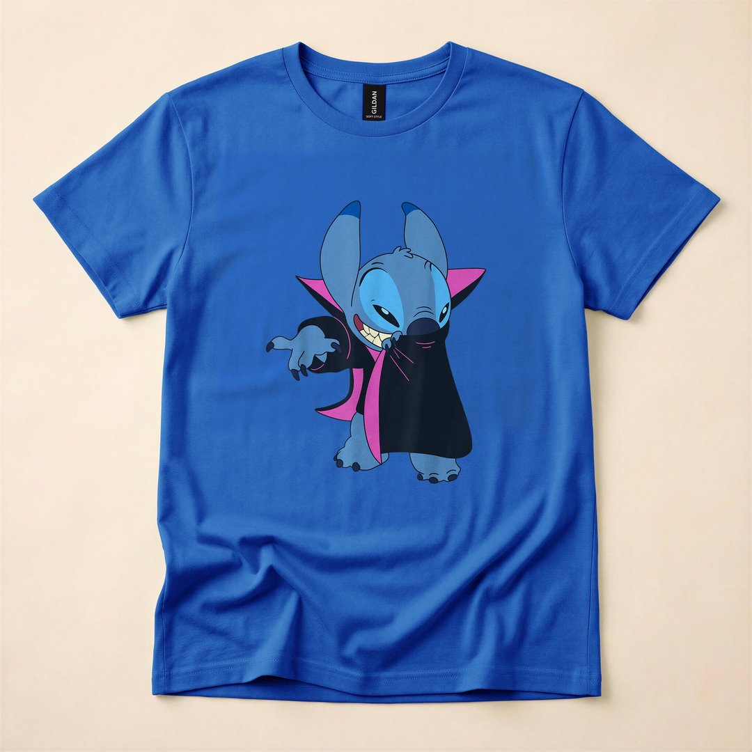 Lilo & Stitch Vampire Halloween Costume T-Shirt, Cute Spooky Season Party Tee - photo 4