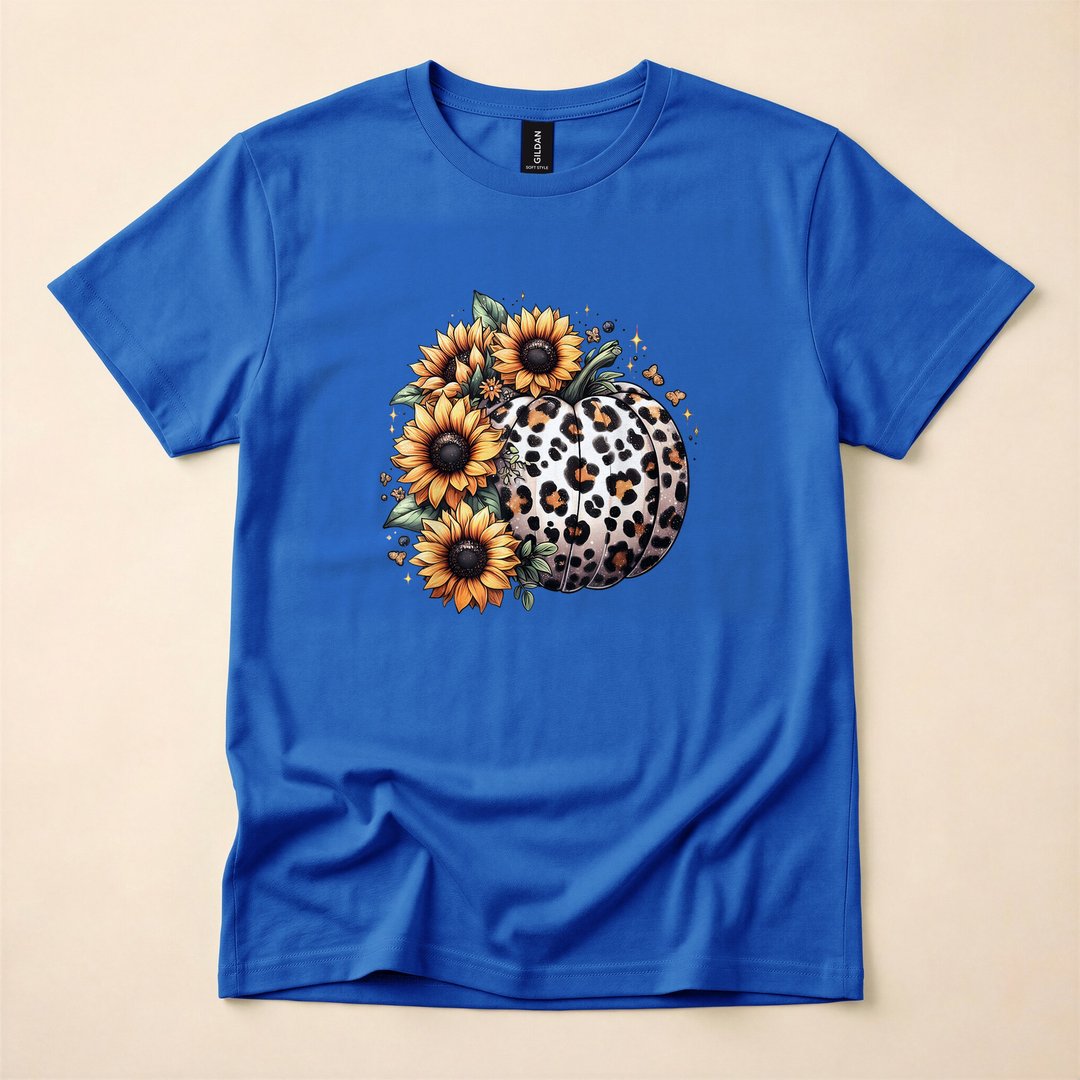 Pumpkin Leopard Sunflower Fall Lover Autumn T-Shirt - photo 3