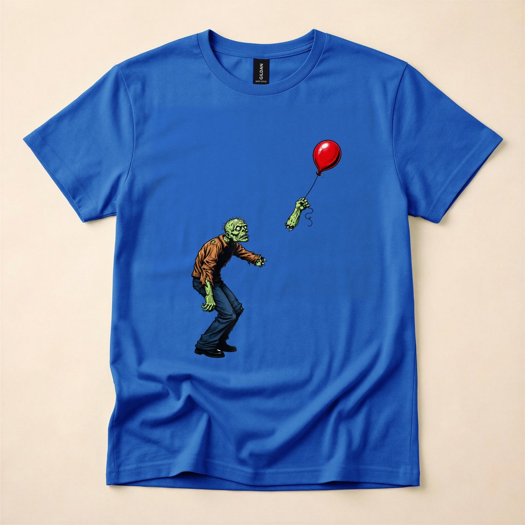 Funny Zombie Balloon Cute Kids Halloween T-Shirt - photo 4