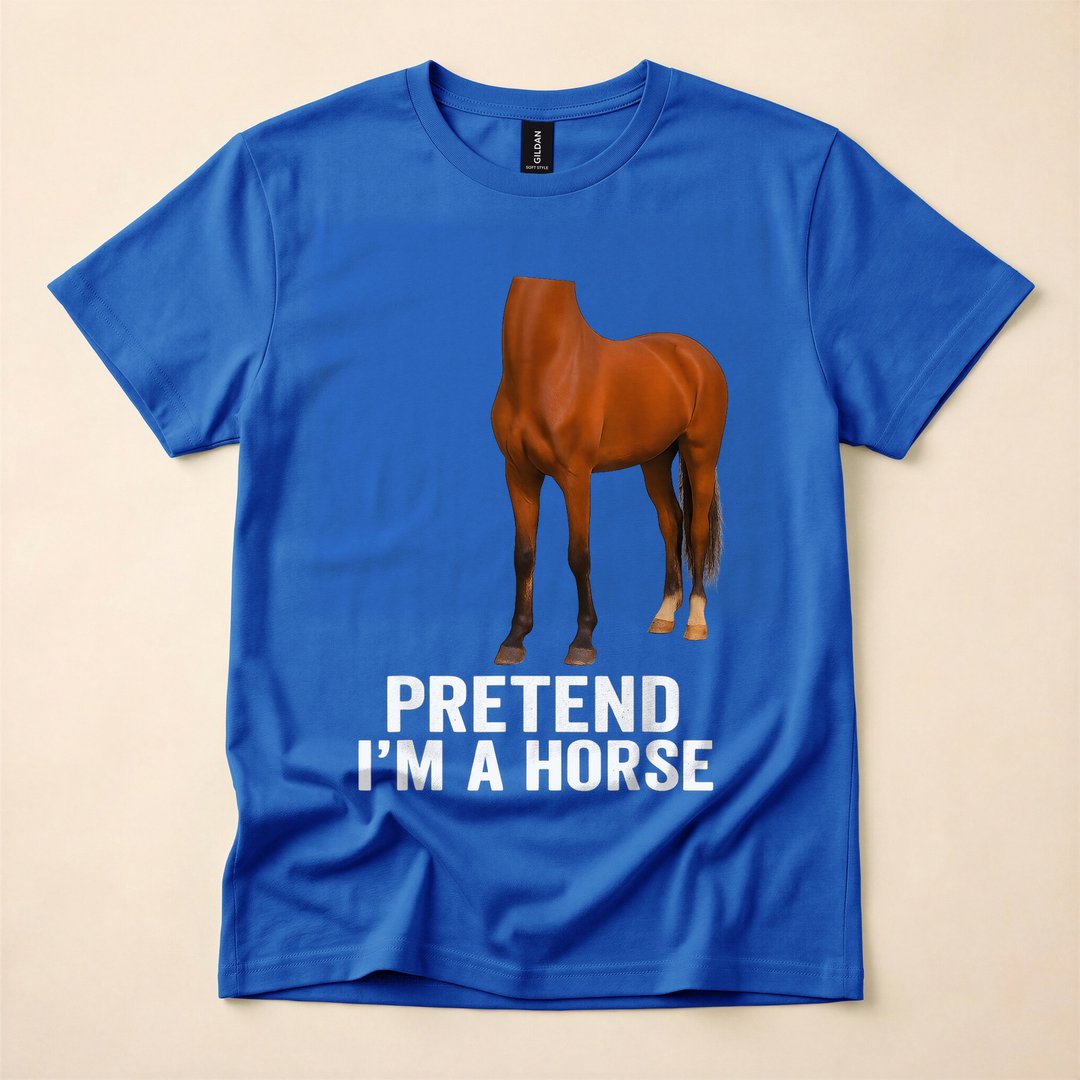 Pretend I'm A Horse Funny Easy Halloween Costume T-Shirt - photo 3
