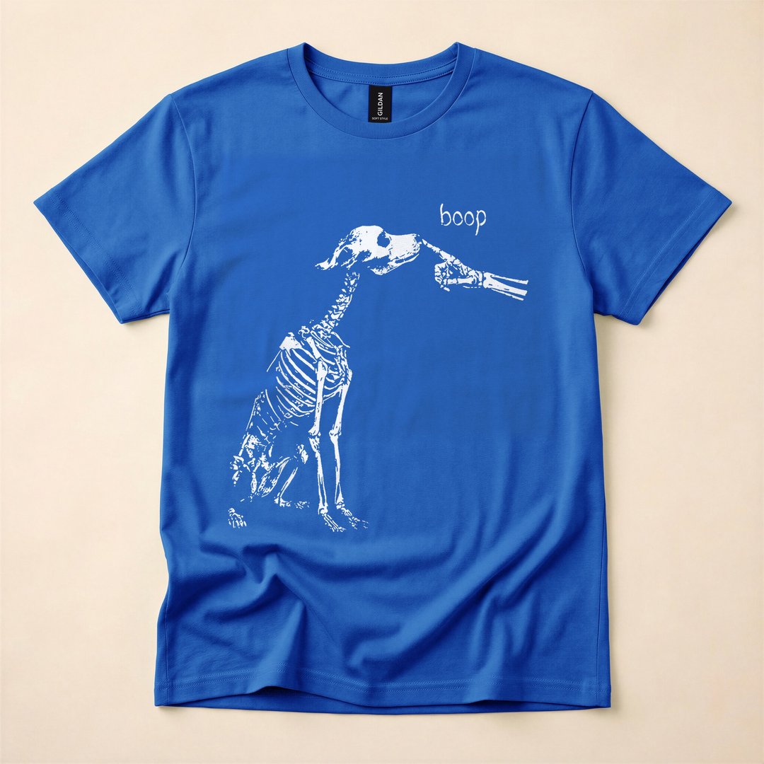 Boop Skeleton Dog Funny Halloween Night T-Shirt - photo 3