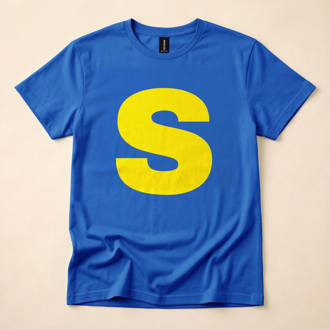 Blue Chipmunk Letter S Halloween Costume Matching T-Shirt