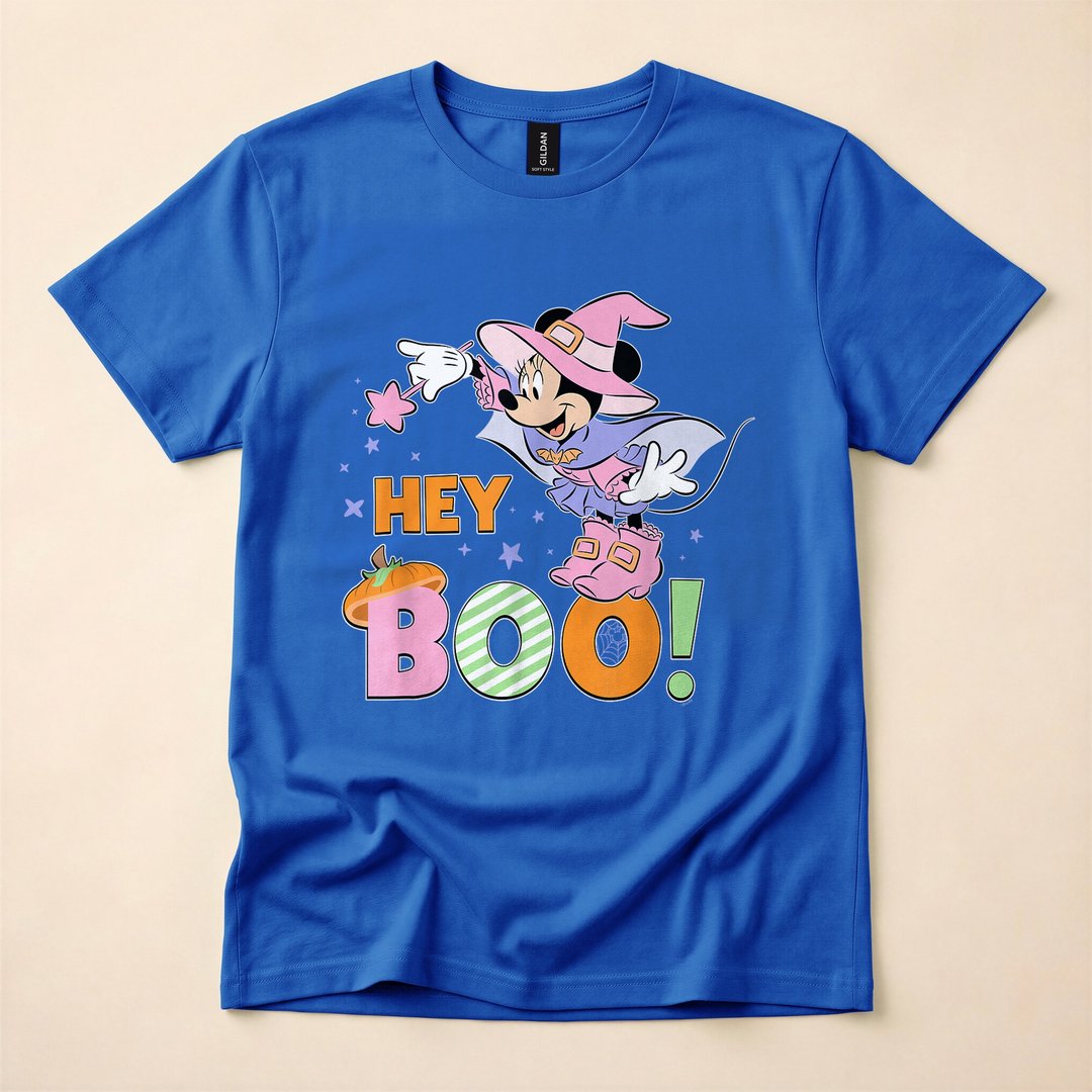 Minnie Mouse Hey Boo Cute Halloween Matching T-Shirt - photo 3
