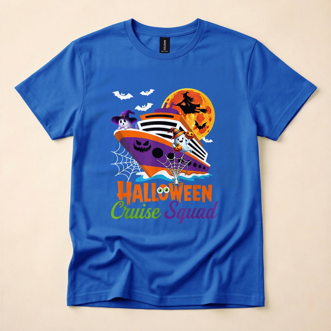 Halloween Cruise Squad Boo Ghosts and Witch Ship T-Shirt - photo 3