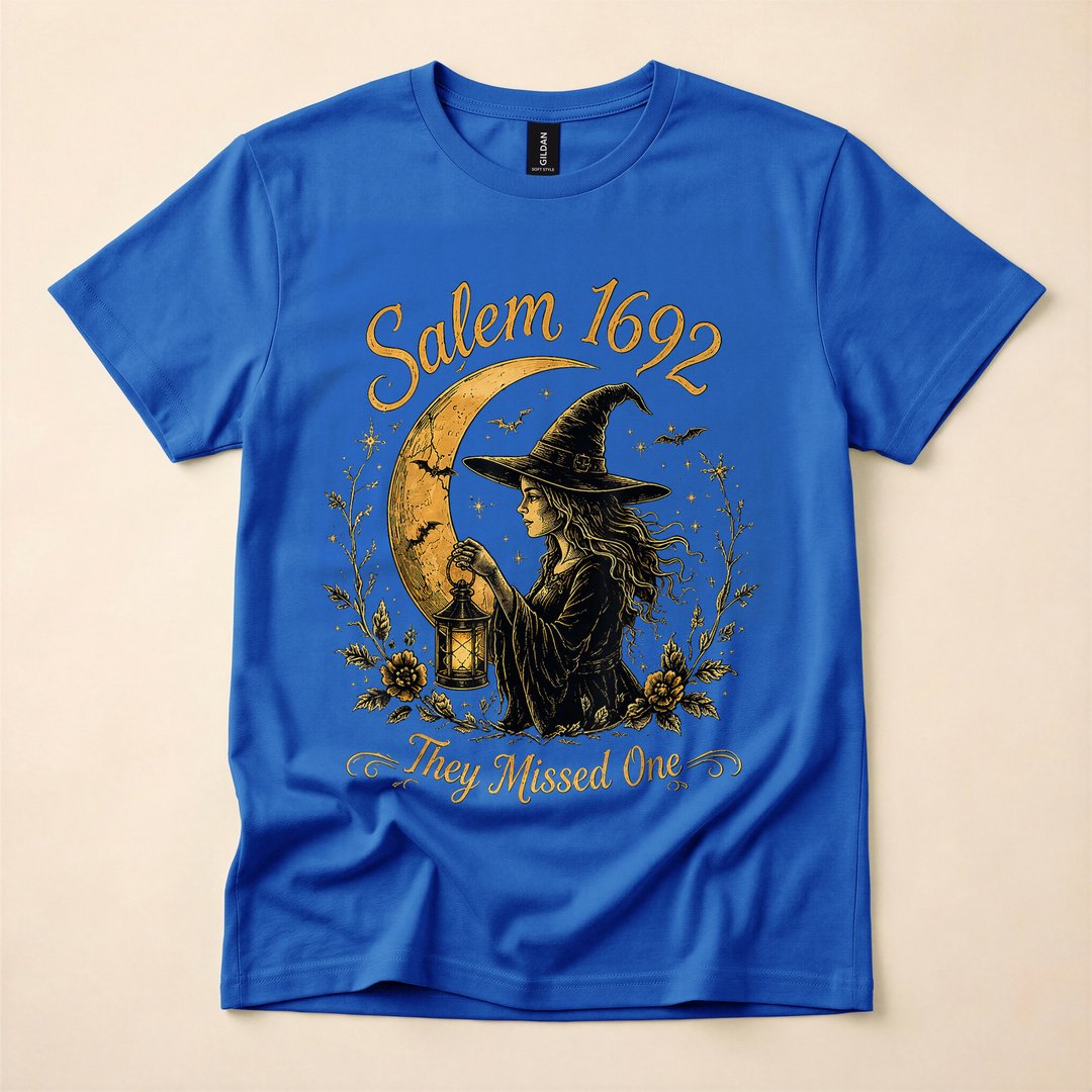 Salem 1692 They Missed One Vintage Witch Moon T-Shirt - photo 3