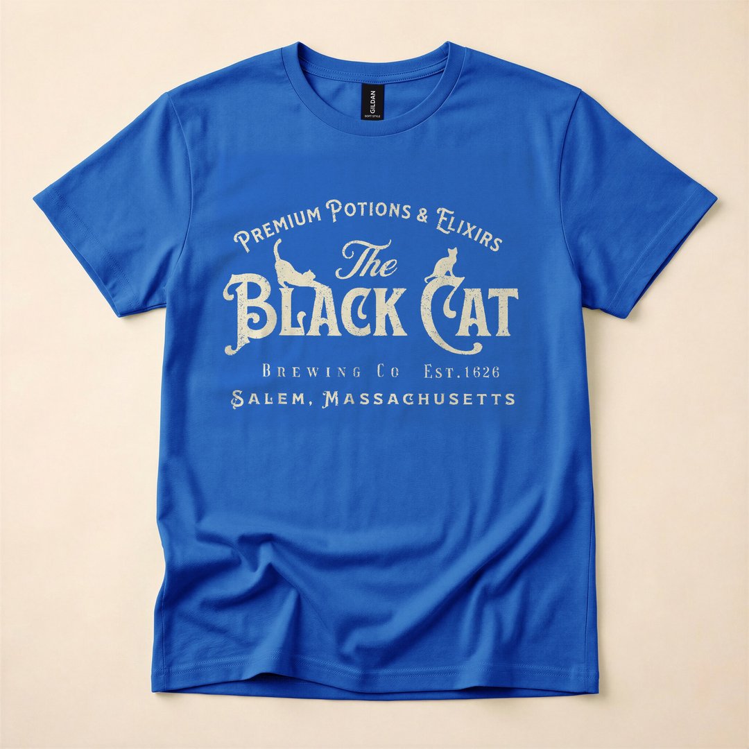Black Cat Witchy Salem Est 1626 Halloween T-Shirt - photo 3